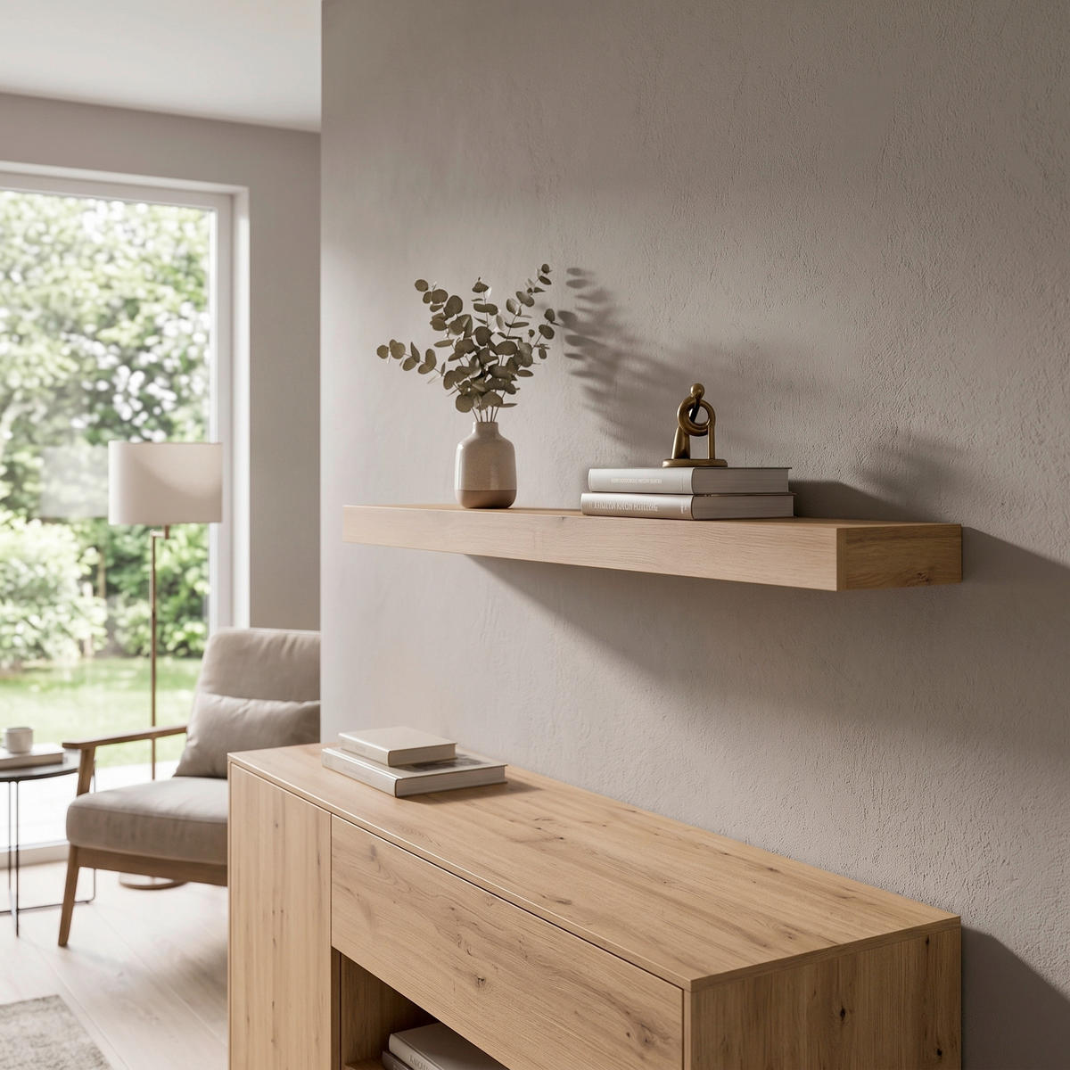 WANDBOARD Holzwerkstoff Eichefarben  - Eichefarben, Design, Holzwerkstoff (150/8/20cm) - MID.YOU
