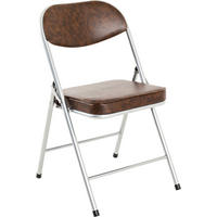 Scaun pliant in metal maro, culoare aluminiu  - maro/culoare aluminiu, Modern, metal (47/79/53cm) - Boxxx