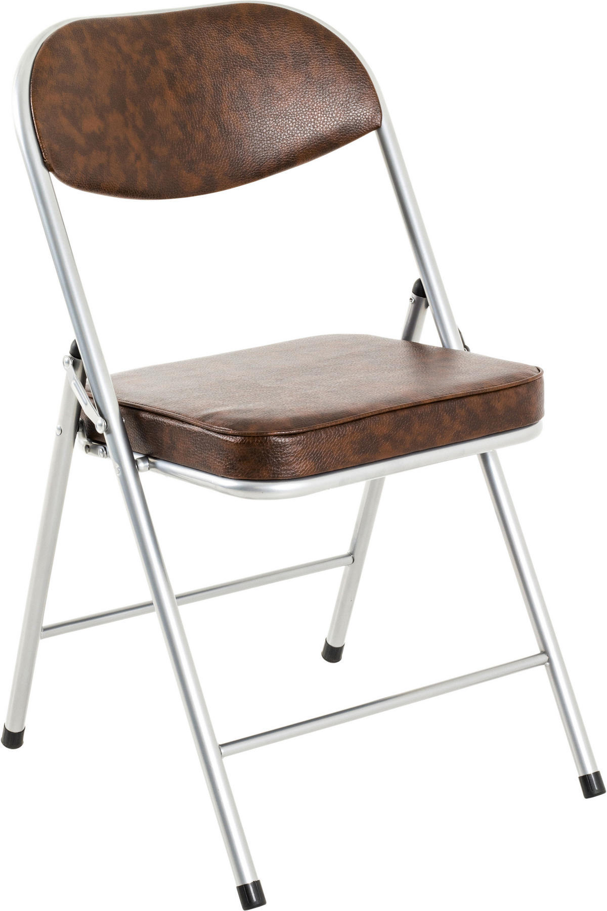 Scaun pliant in metal maro, culoare aluminiu  - maro/culoare aluminiu, Modern, metal (47/79/53cm) - Boxxx