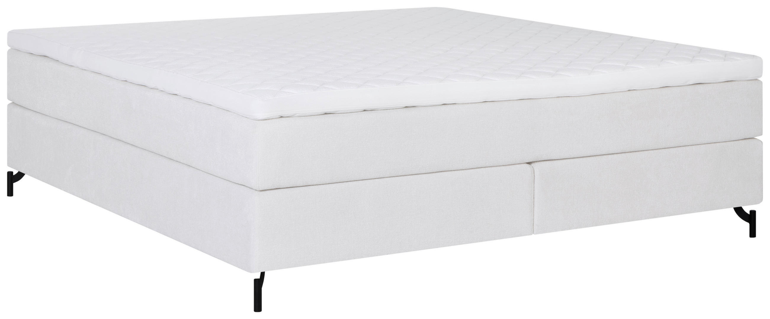 KONTINENTALSÄNG 210/210 cm  i vit  - vit/svart, Klassisk, metall/trä (210/210cm) - Ambiente