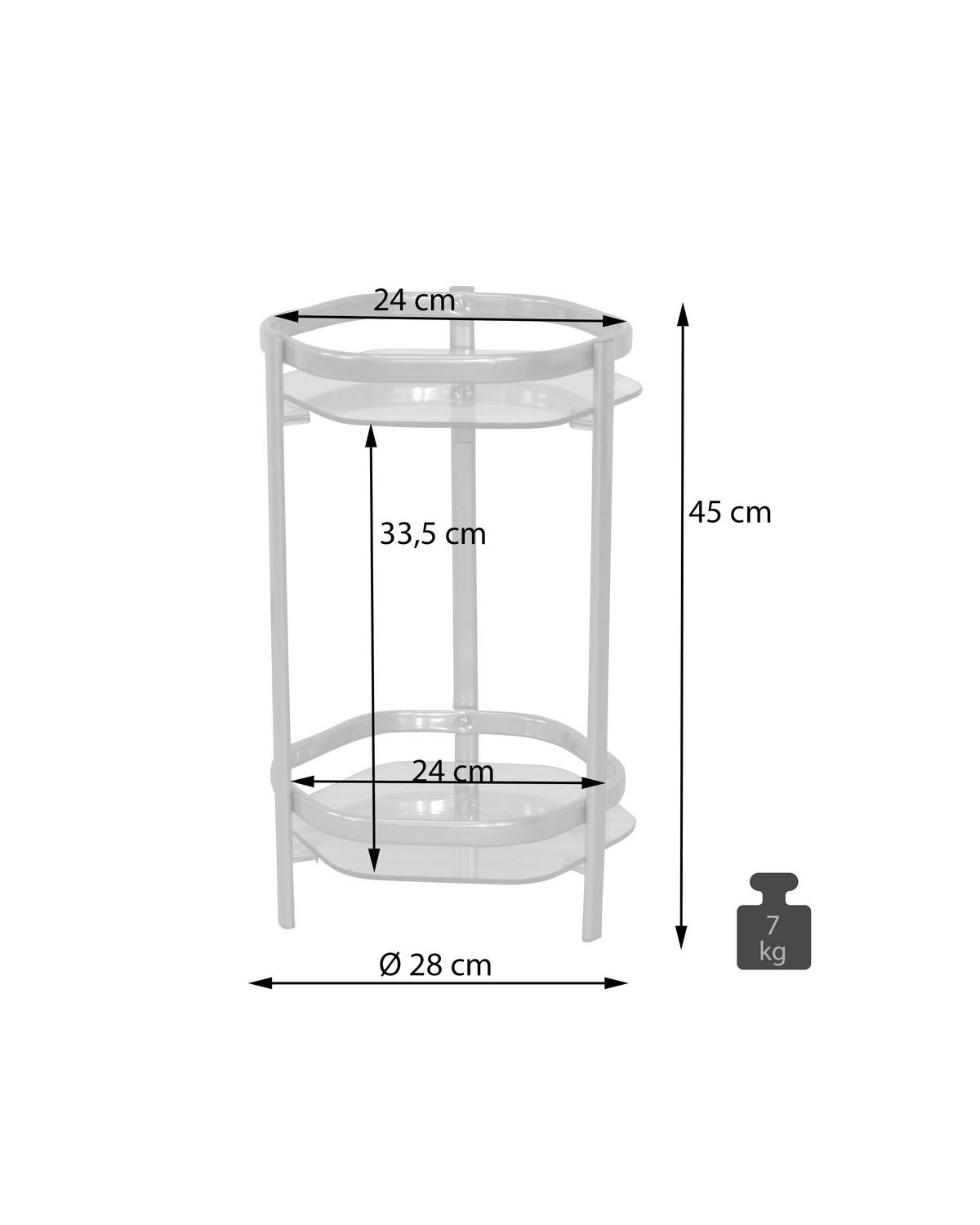 BLUMENTISCH Metall, Glas  - Weiß, Design, Glas/Metall (28/28/45cm) - Metzeler