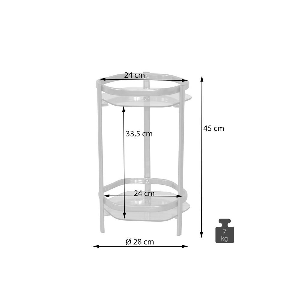 Thumbnail - Metzeler Blumentisch, Weiß, Glas, Metall, Uni, sechseckig, 28x45x28 cm, Wohnzimmer, Wohnzimmertische, Blumenständer