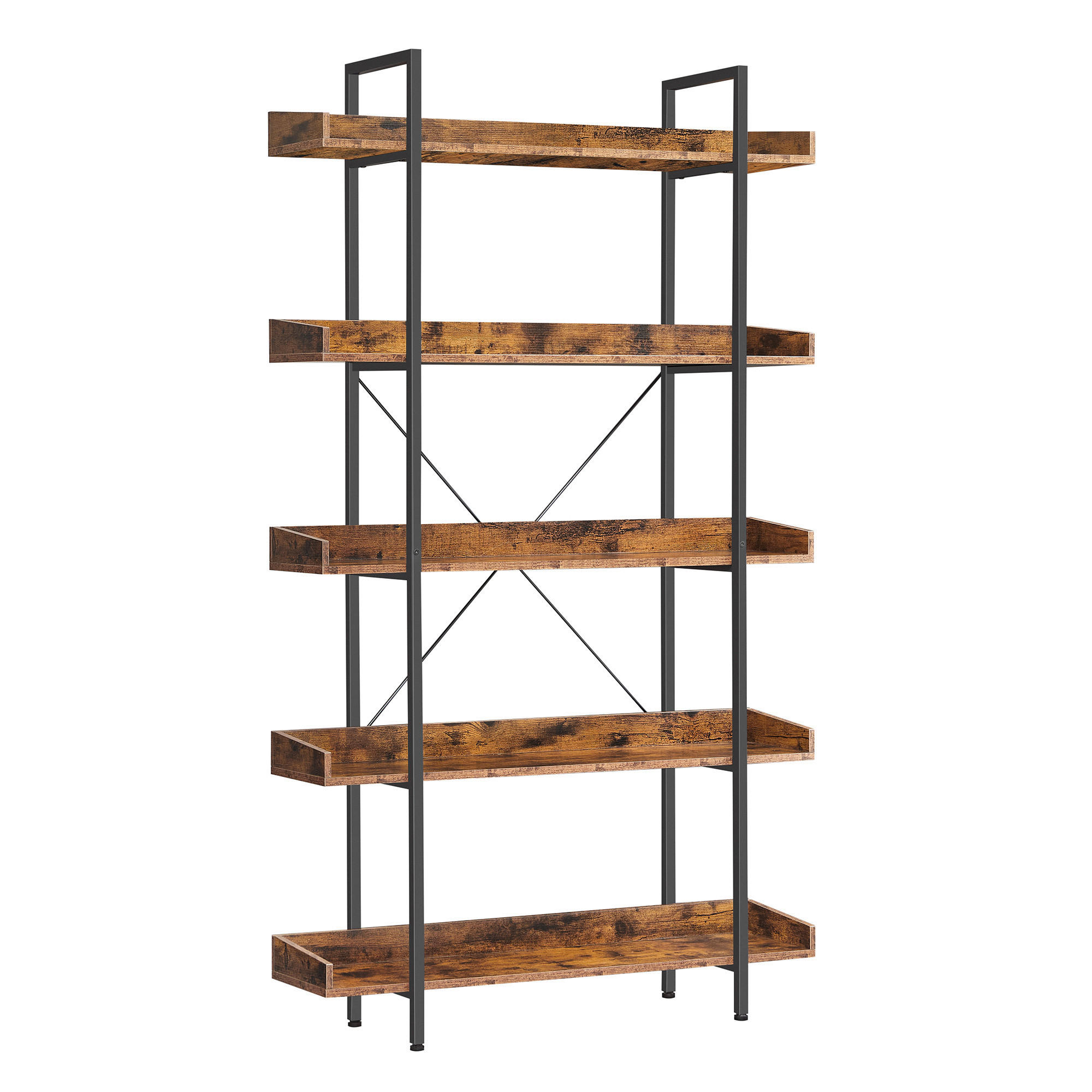Boxxx REGÁL, hnědá, černá, ocel, 100/178/28 cm