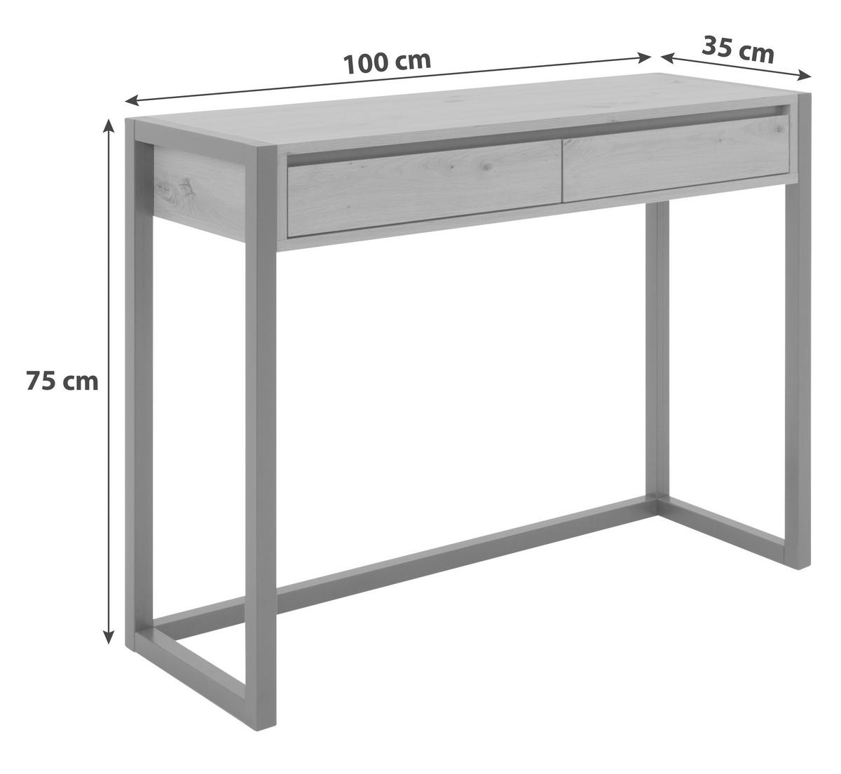KONSOLENTISCH Eichefarben, Anthrazit  - Eichefarben/Anthrazit, KONVENTIONELL, Holzwerkstoff (100/35/75cm) - MID.YOU
