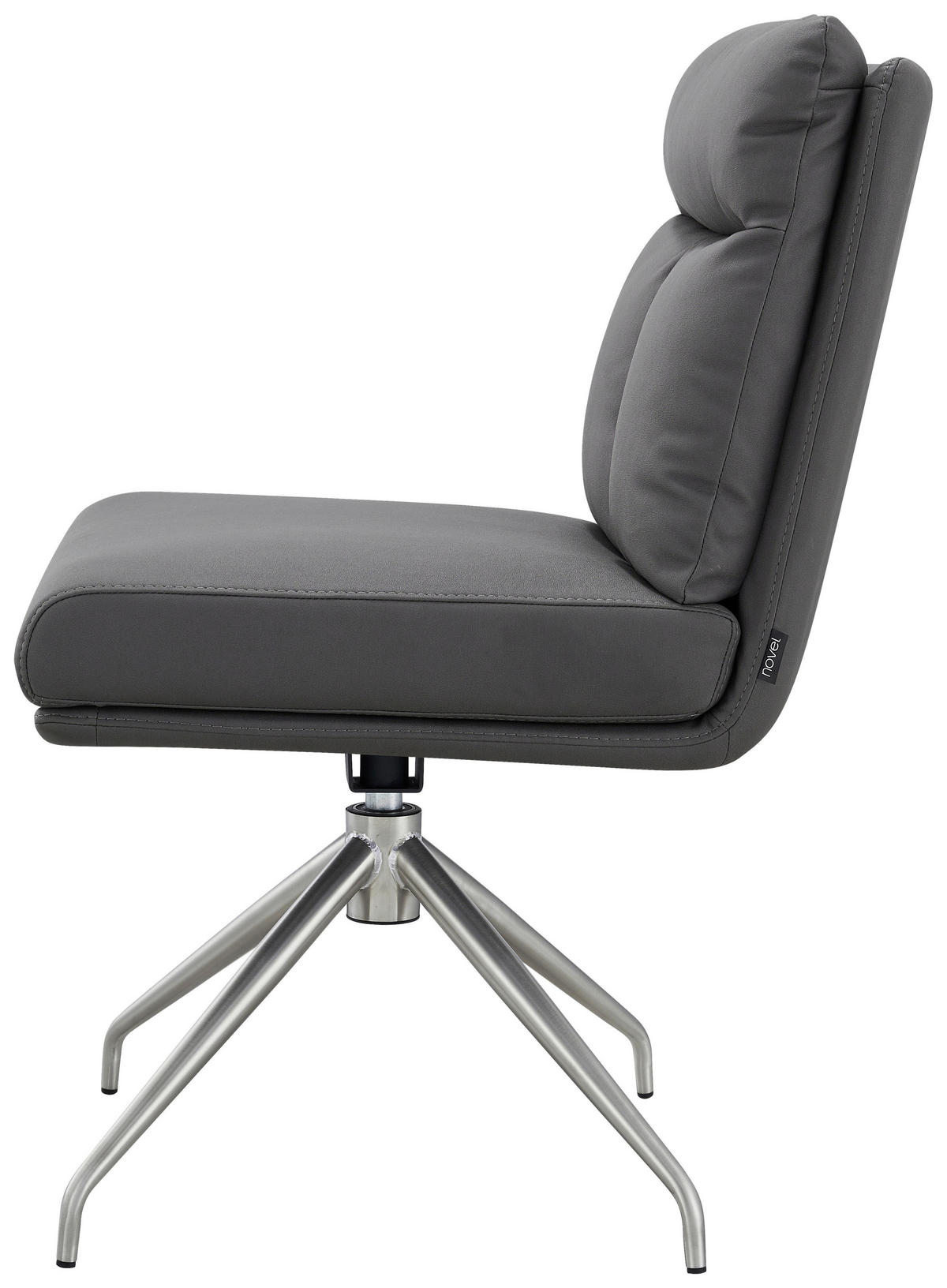 STUHL - Edelstahlfarben/Grau, Design, Textil/Metall (51,5/89,5/65cm) - Novel