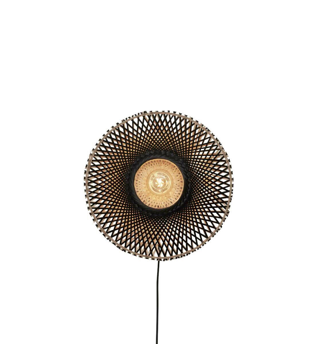 WANDLEUCHTE GOOD&MOJO 44/12/44 cm  - Schwarz/Naturfarben, Trend (44/12/44cm) - Good & Mojo