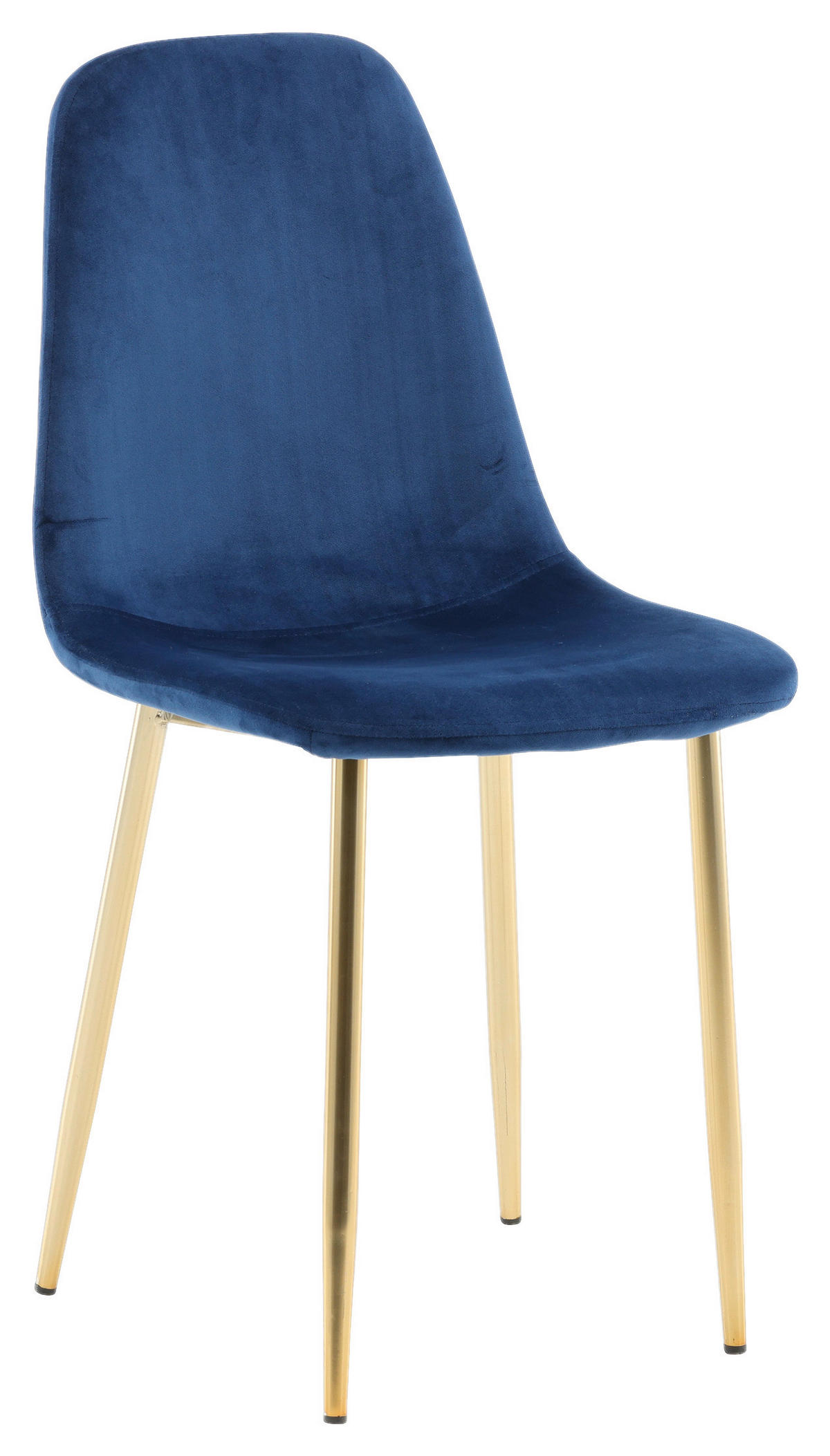 STUHL-SET 2 Stück  in Stahl Samt  - Messingfarben/Hellblau, Design, Textil/Metall (44/86/52cm) - Livetastic