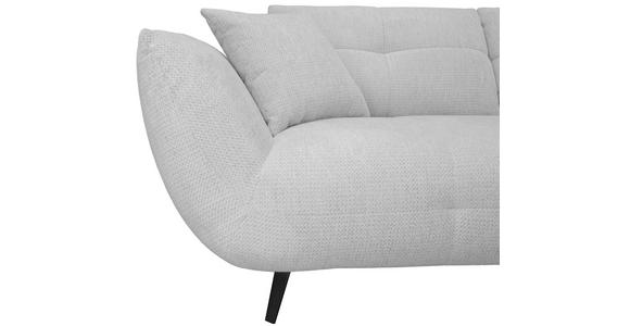 ECKSOFA Silberfarben Chenille Armlehnenkissen, Rücken echt, Sitztiefenverstellung  - Silberfarben/Schwarz, KONVENTIONELL, Textil/Metall (313/215cm) - Hom`in