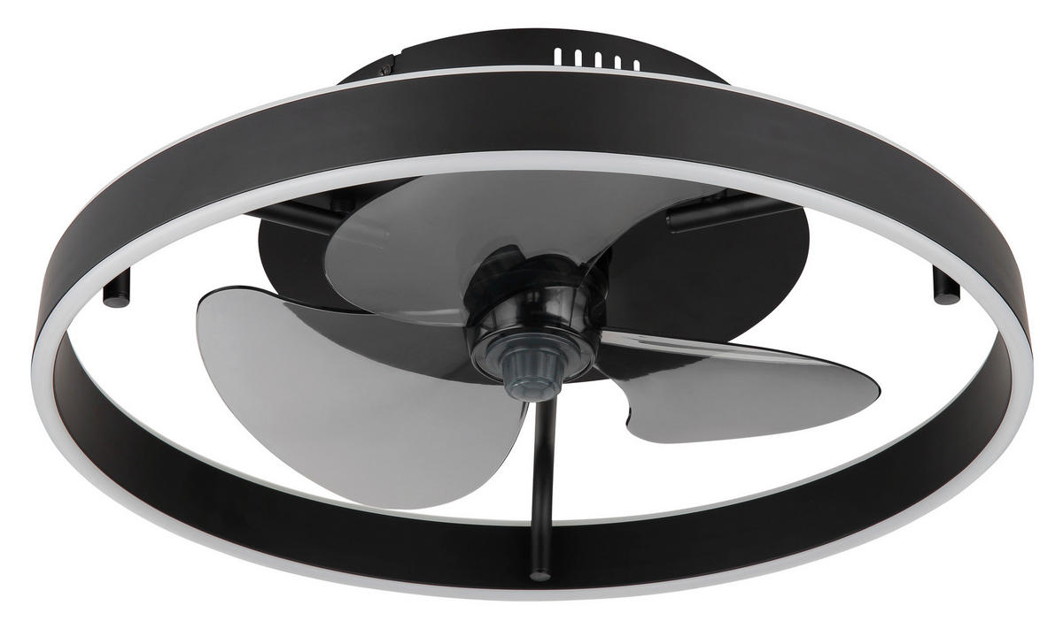DECKENVENTILATOR - Schwarz/Weiß, KONVENTIONELL, Kunststoff/Metall (50/14,5cm) - Globo