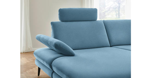 WOHNLANDSCHAFT  in Chenille, Flachgewebe Blau  - Blau/Schwarz, Design, Textil/Metall (180/344/208cm) - Dieter Knoll