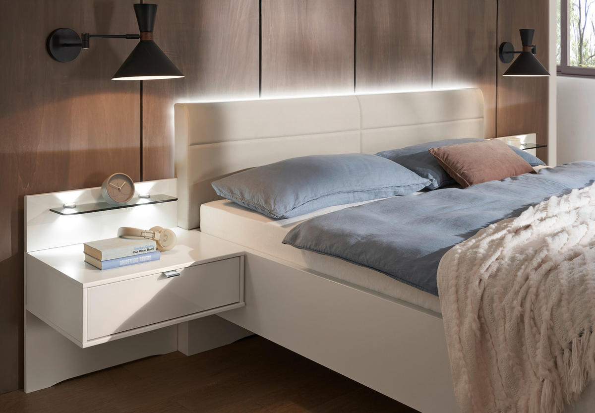 BETTANLAGE - Champagner/Weiß, Design, Glas/Textil (180/200cm) - Dieter Knoll