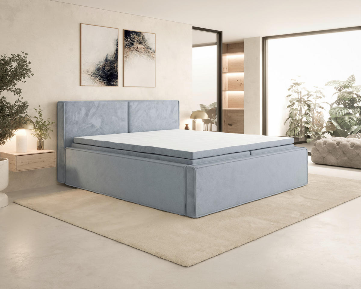 BOXBETT 180/200 cm  in Grau  - Grau, MODERN, Textil (180/200cm) - MID.YOU