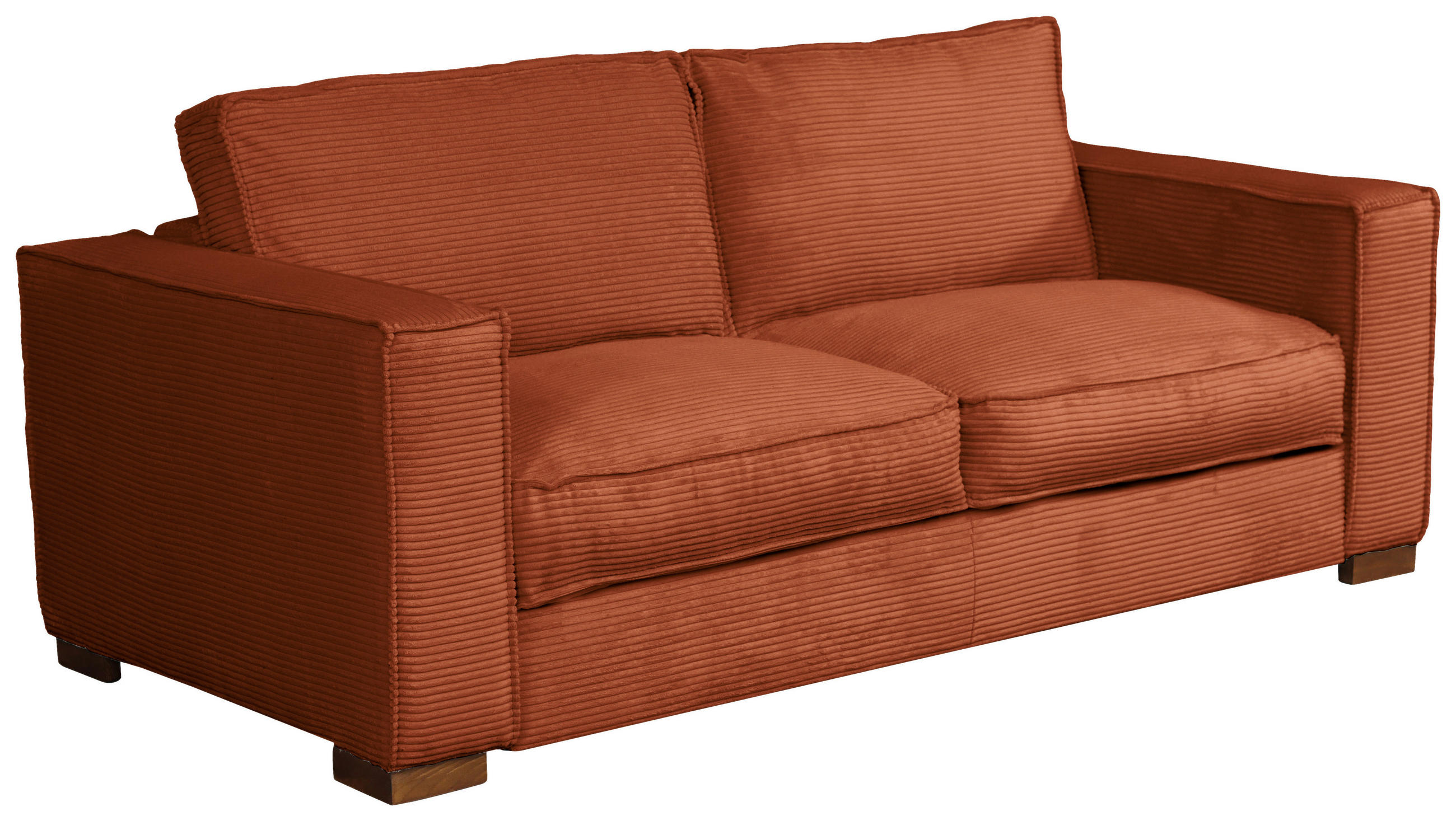 SCHLAFSOFA Cord Rostfarben  - Rostfarben/Dunkelbraun, Design, Holz/Textil (203/85/99cm) - MID.YOU