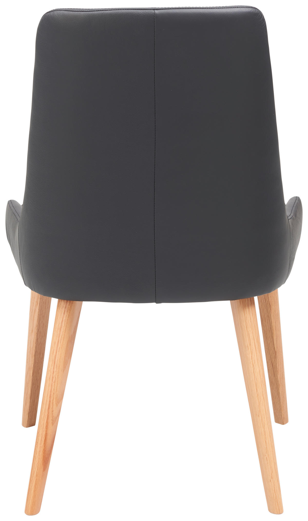 STUHL  in Echtleder pigmentiert Holz, Leder  - Schwarz, KONVENTIONELL, Leder/Holz (56/91/62cm) - Livetastic