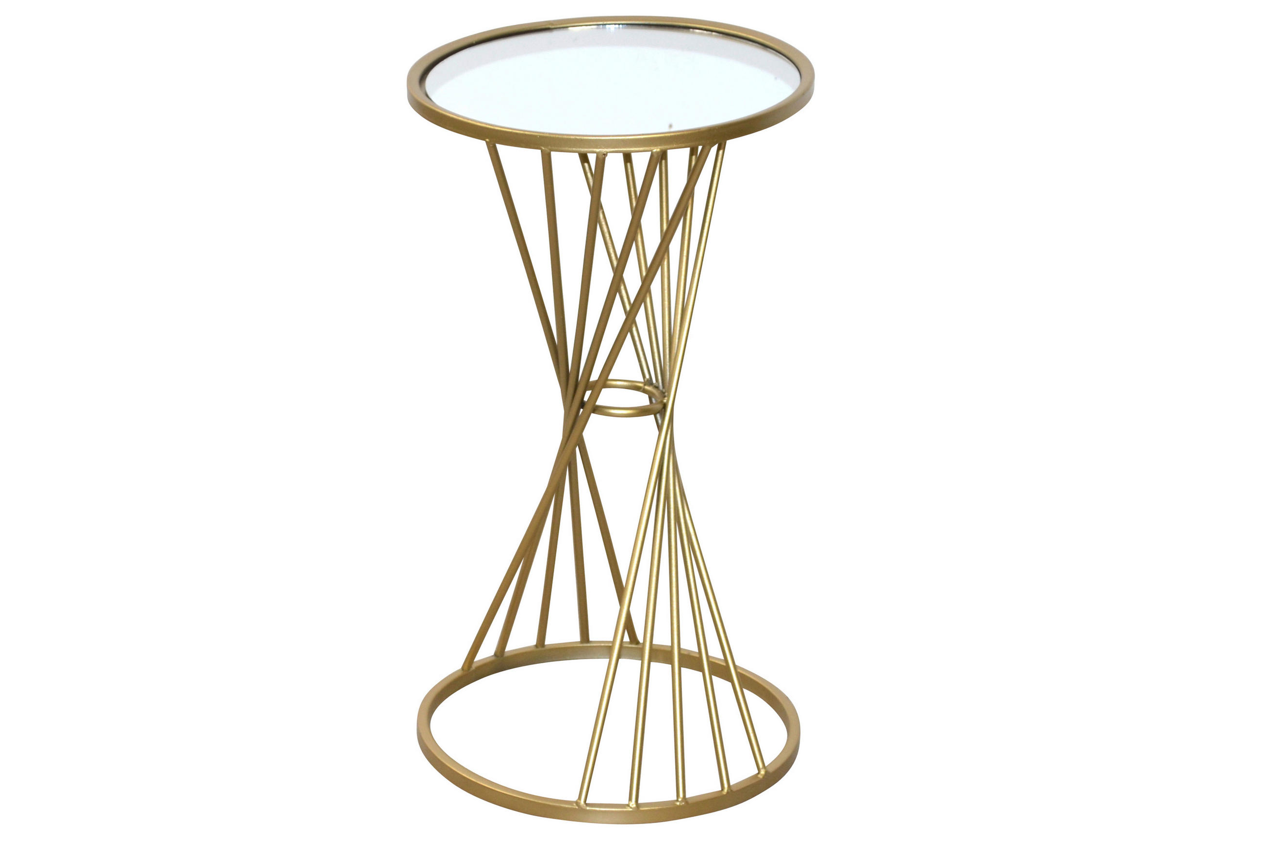 BEISTELLTISCH 30/33/60 cm Goldfarben rund  - Goldfarben, Design, Glas/Metall (30/33/60cm) - MID.YOU
