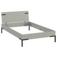 BETT 120/200 cm  in Hellgrau  - Hellgrau/Schwarz, Design, Holzwerkstoff/Metall (120/200cm) - Xora