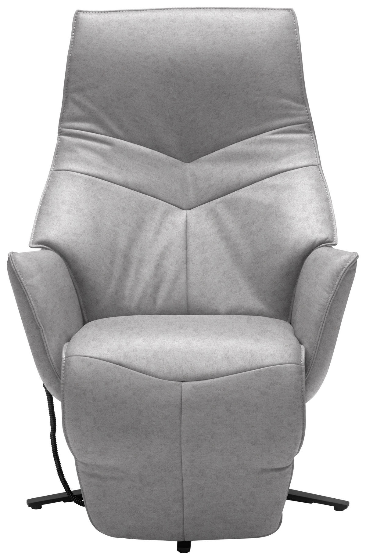 RELAXSESSEL Echtleder Kopfteilverstellung, Fußteilverstellung    - Anthrazit/Grau, Design, Leder/Metall (74/84/113cm) - Himolla