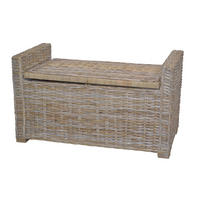 SITZBANK Grau Rattan  - Grau, KONVENTIONELL, Holz (45/90/51cm) - MID.YOU