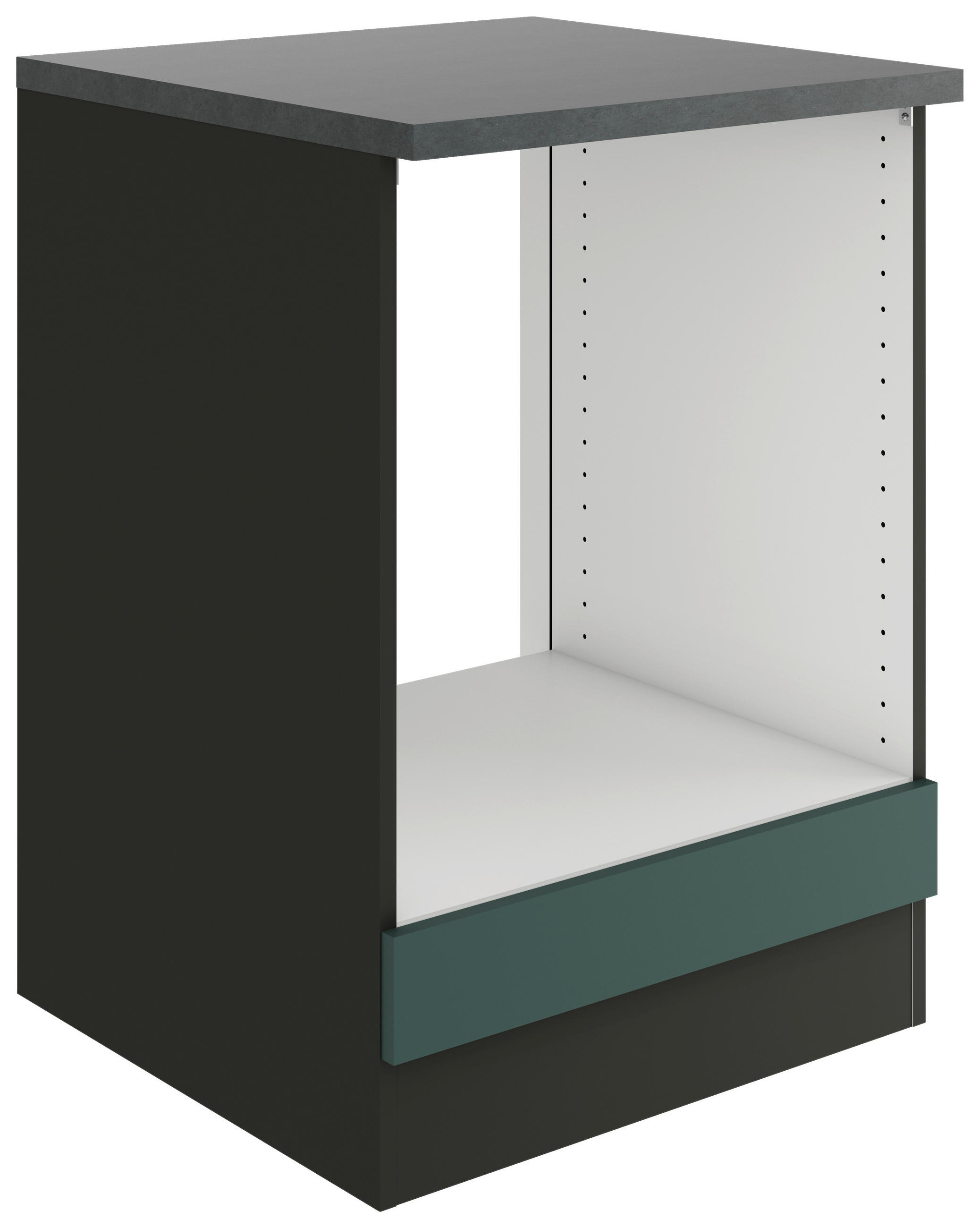 HERDUMBAUSCHRANK 60/84,8/60 cm  in Akaziefarben, Dunkelgrün  - Dunkelgrün/Anthrazit, Basics, Holzwerkstoff (60/84,8/60cm) - Optifit