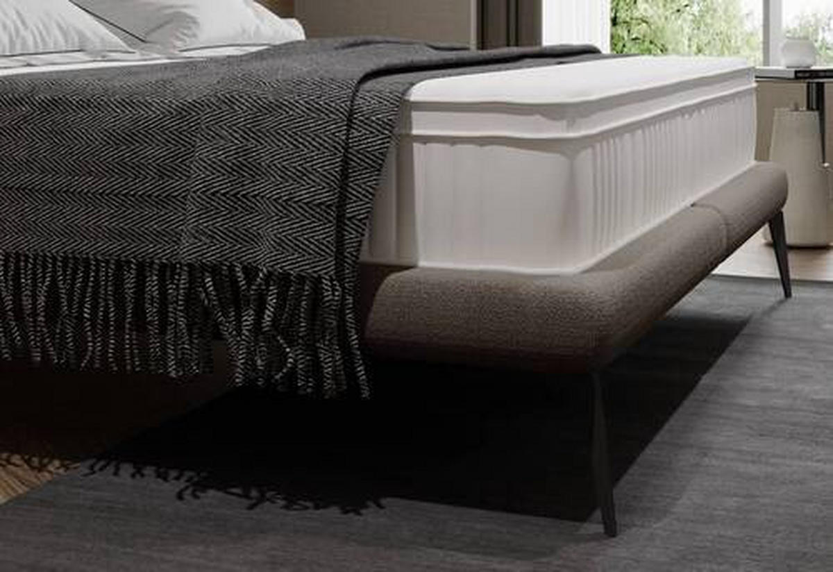 KÁRPITOZOTT ÁGY 180/200 cm  sötétszürke  - fekete/krém, Modern, textil/fém (180/200cm) - Livetastic