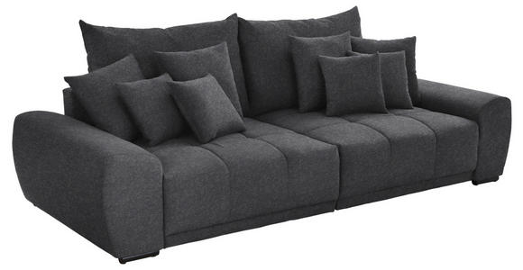 BIGSOFA in Samt Grau - Schwarz/Grau, KONVENTIONELL, Holz/Textil (280/67/120cm) - Carryhome