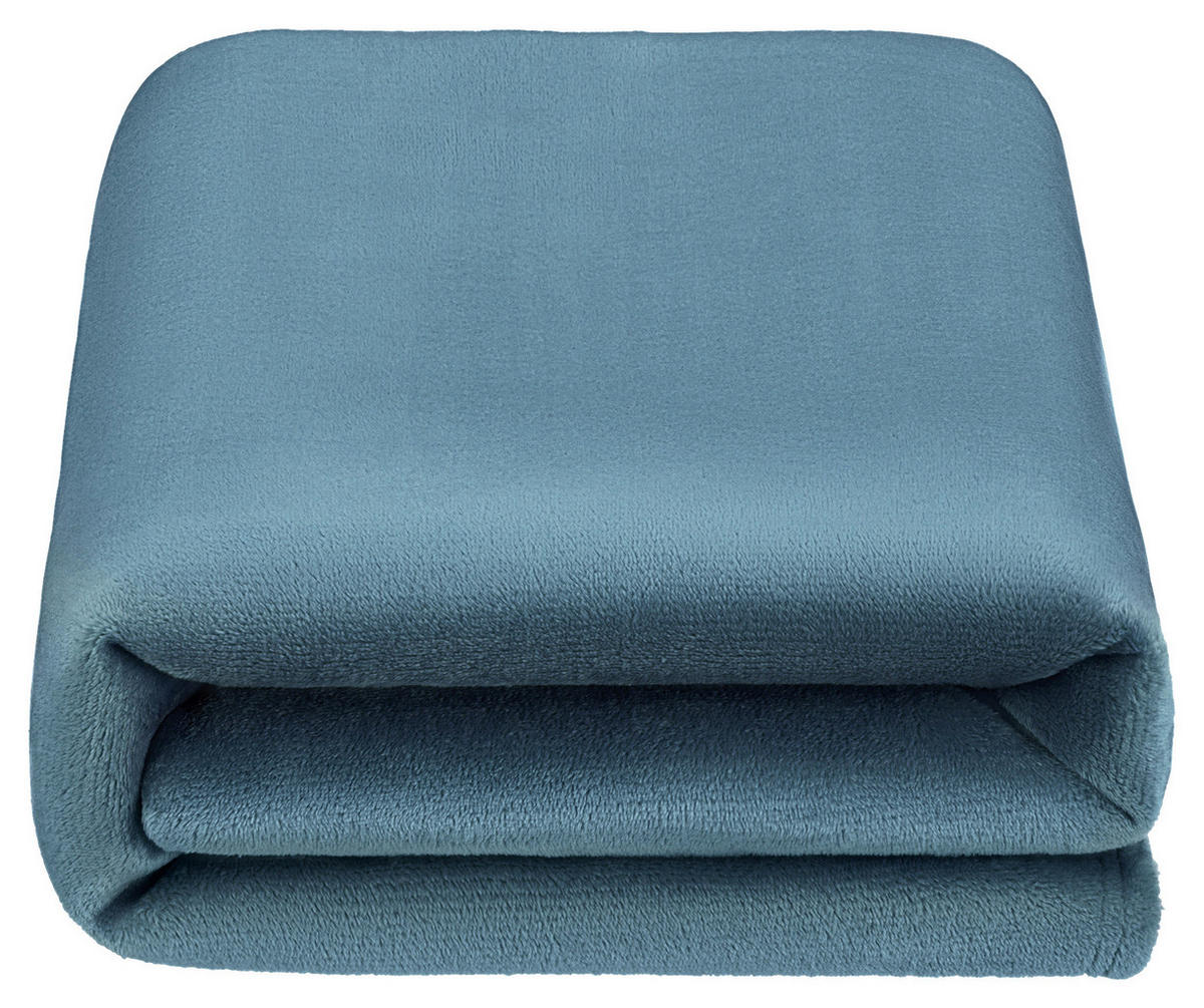 DECKE EMMA 140/190 cm  - Blau, Basics, Textil (140/190cm) - Novel