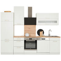 KÜCHENLEERBLOCK 280 cm   in Weiß  - Silberfarben/Weiß, ROMANTIK / LANDHAUS, Glas/Holzwerkstoff (280cm) - MID.YOU