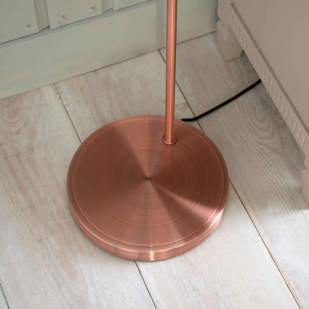 STEHLEUCHTE 28/46/152 cm    - Klar/Schwarz, KONVENTIONELL, Glas/Metall (28/46/152cm) - ENDON