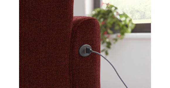 ECKSOFA in Flachgewebe Rot 191/252 cm - Rot/Schwarz, Design, Textil/Metall (191/252cm) - Dieter Knoll
