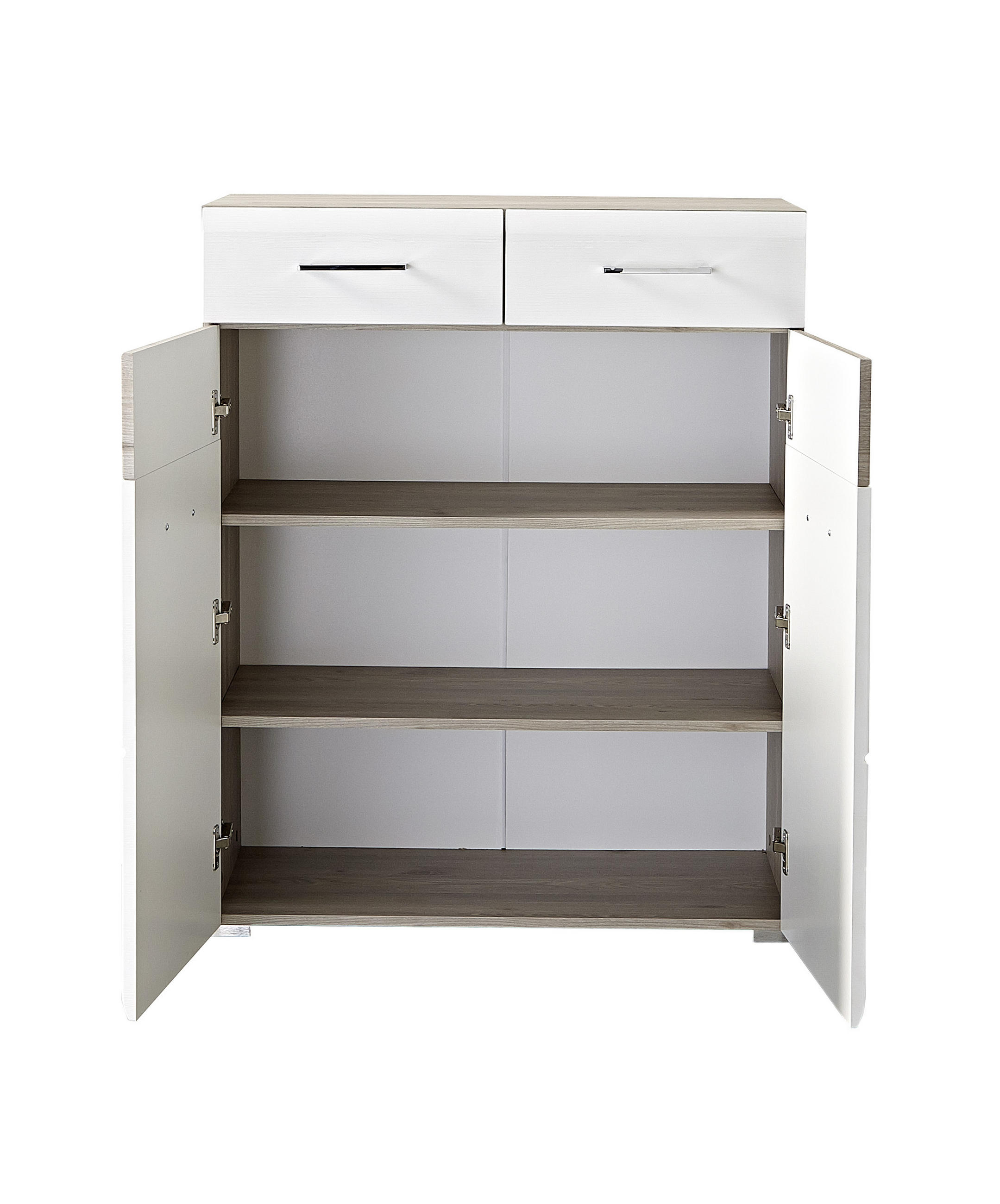 CIPELARNIK  boja srebrnog hrasta  pločasti materijal     - boja hroma/bela, Dizajnerski, metal/pločasti materijal (85/105/40cm) - Xora