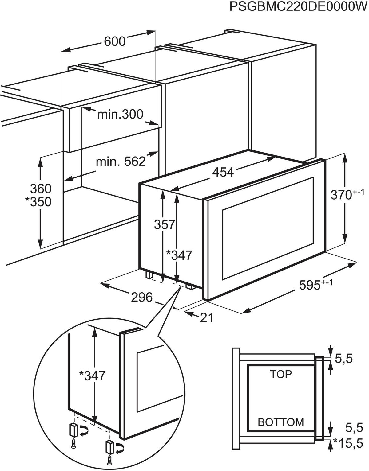 EINBAUMIKROWELLE KMFE172TEK  - Schwarz, Basics, Glas/Metall (59,4/38,2/31,8cm) - Electrolux