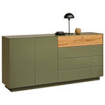 SIDEBOARD Triest Triest Eichefarben, Olivgrün  189/90/42 cm  - Eichefarben/Olivgrün, Design, Glas/Holz (189/90/42cm) - Novel