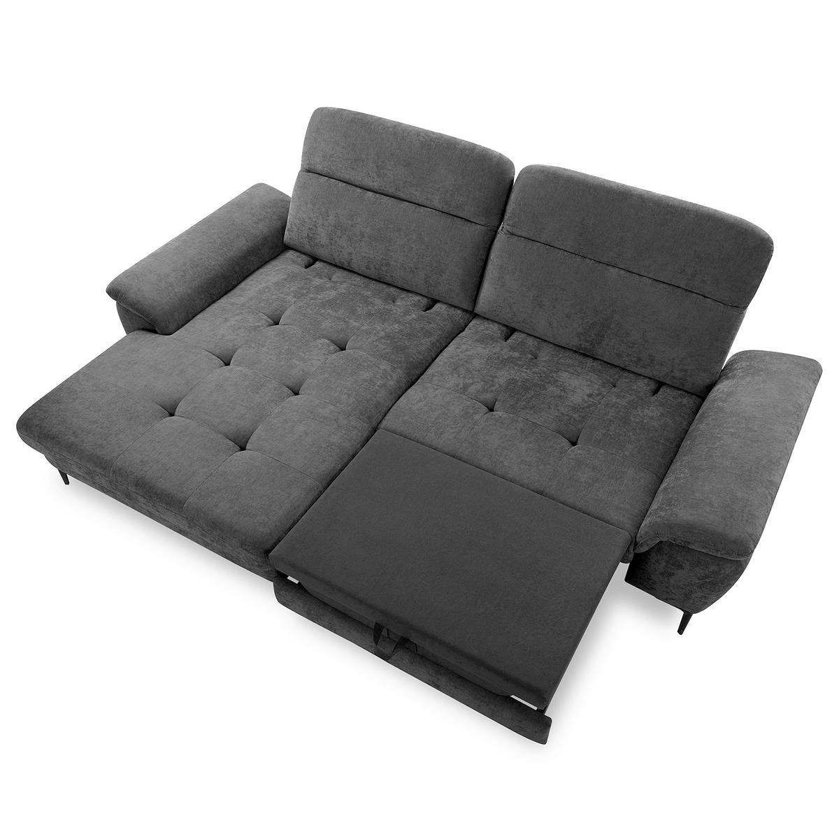 ECKSOFA  Webstoff Schwarz  - Schwarz, Design, Textil/Metall (195/268cm) - Livetastic