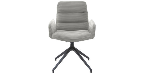 ARMLEHNSTUHL  in Cord  - Greige/Schwarz, Design, Textil/Metall (61/88/66cm) - Dieter Knoll