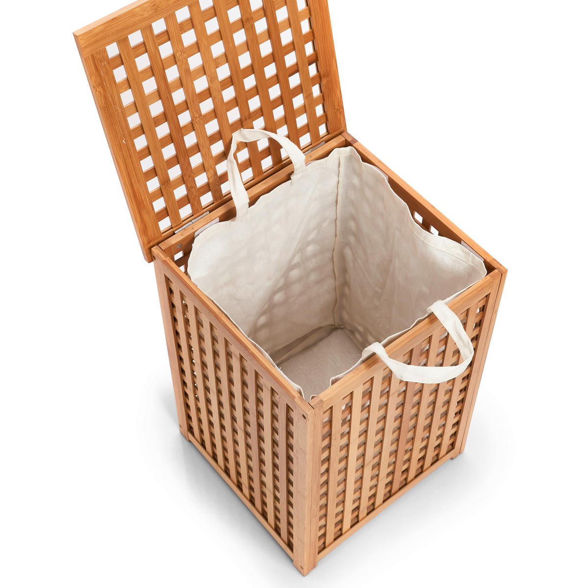 WÄSCHESAMMLER - Naturfarben, Basics, Holz/Textil (40/40/58cm) - Zeller Present