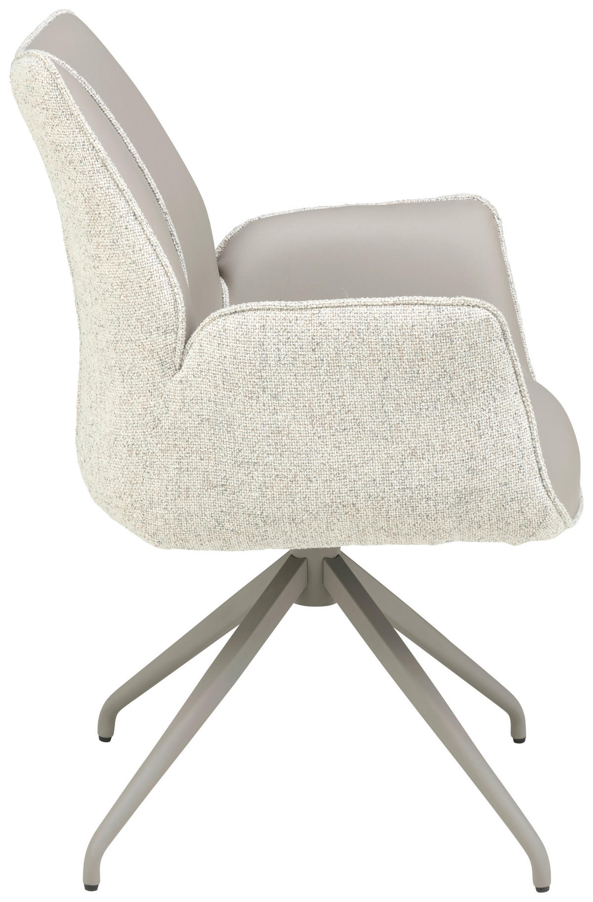 ARMLEHNSTUHL  in Eisen Lederlook, Leinenoptik  - Champagner/Grau, KONVENTIONELL, Textil/Metall (61/82,5/61cm) - Livetastic