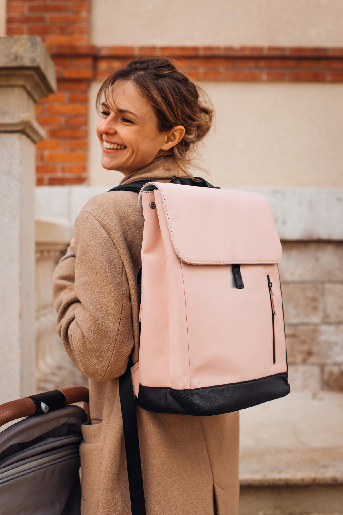 WICKELRUCKSACK  - Hellgrau/Altrosa, KONVENTIONELL, Kunststoff (34/15/43cm) - Beaba