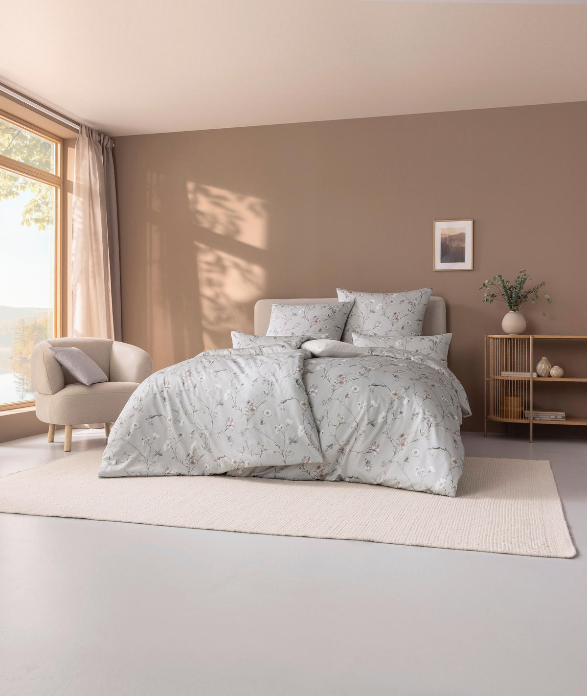 BETTWÄSCHESET 3-teilig Zenta Makosatin 200/210 cm  - Silberfarben, Basics, Textil (200/210cm) - Estella