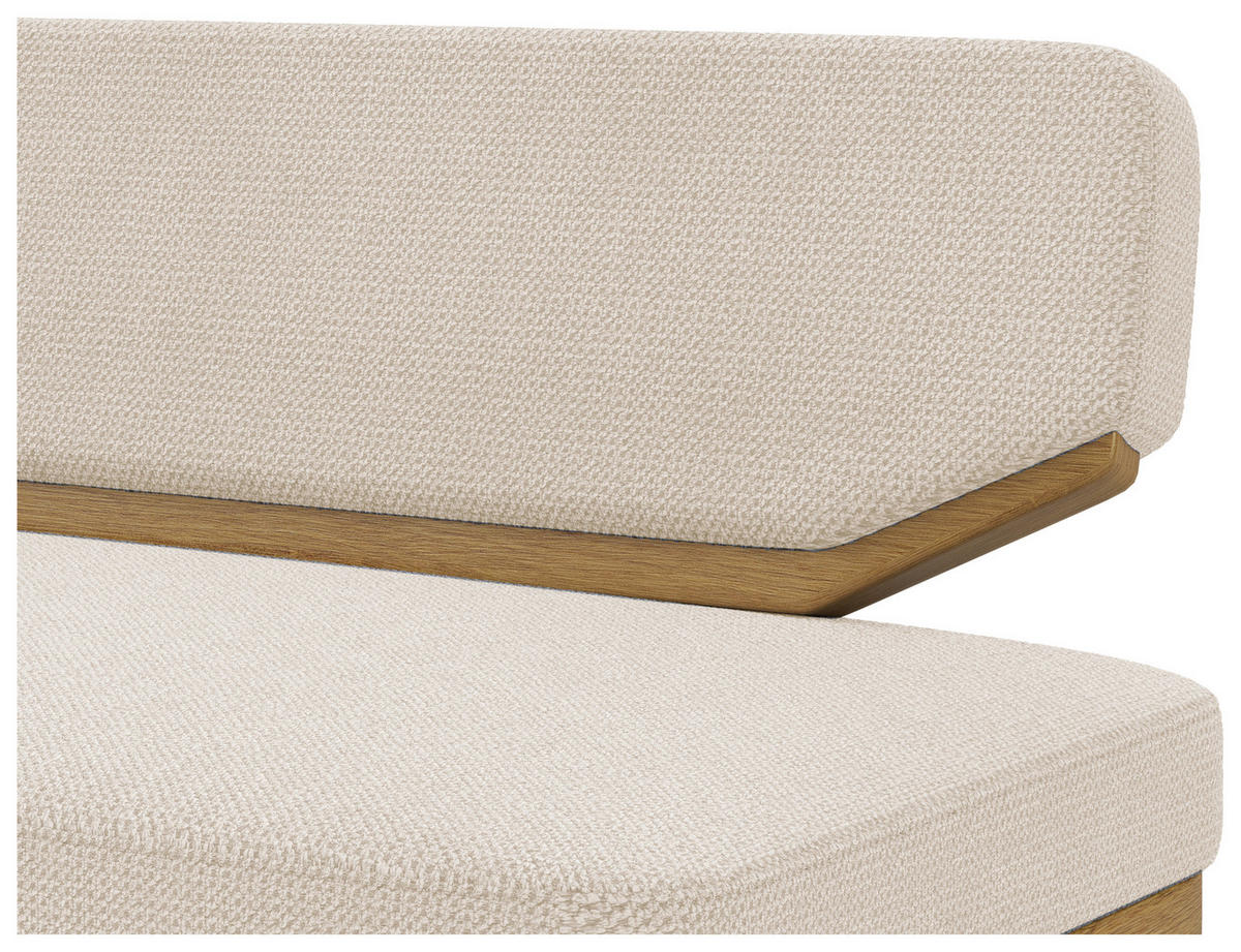 SITZBANK 190/80/52 cm Flachgewebe Eichefarben, Weiß Eiche massiv  - Eichefarben/Weiß, Basics, Holz/Textil (190/80/52cm) - Carryhome