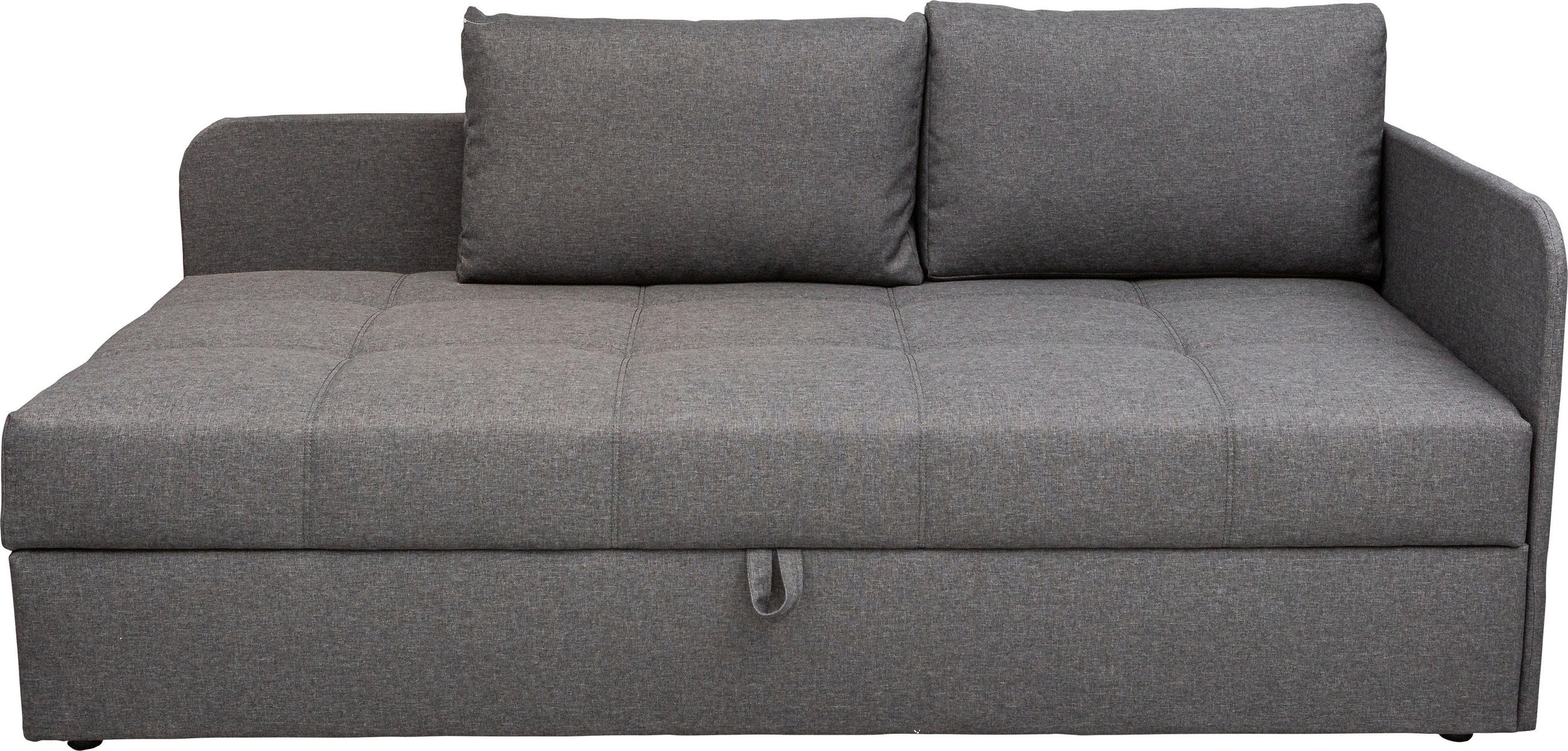 LIEGE 205/90/95 cm  in Flachgewebe Grau  inkl. Rückenkissen, Bettkasten  - Schwarz/Grau, Basics, Kunststoff/Textil (205/90/95cm) - Xora