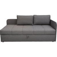 LIEGE 205/90/95 cm  in Flachgewebe Grau  inkl. Rückenkissen, Bettkasten  - Schwarz/Grau, Basics, Kunststoff/Textil (205/90/95cm) - Xora