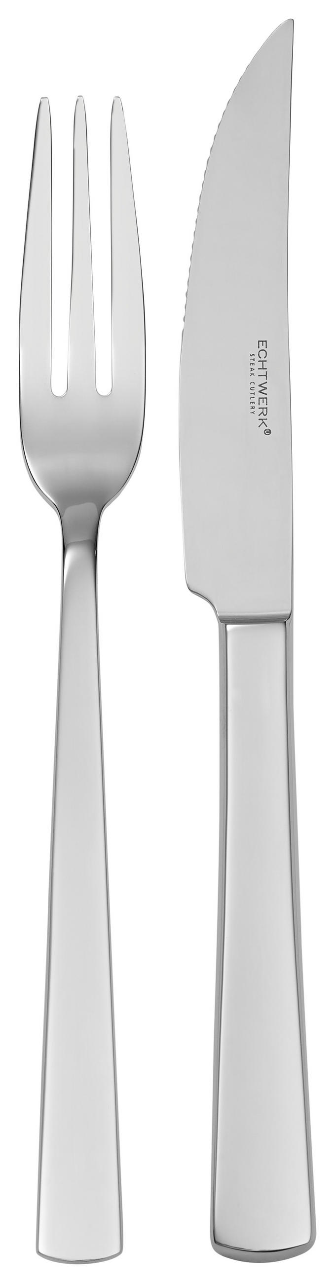 STEAKBESTECK 12-teilig  - Edelstahlfarben, Trend, Metall - Echtwerk