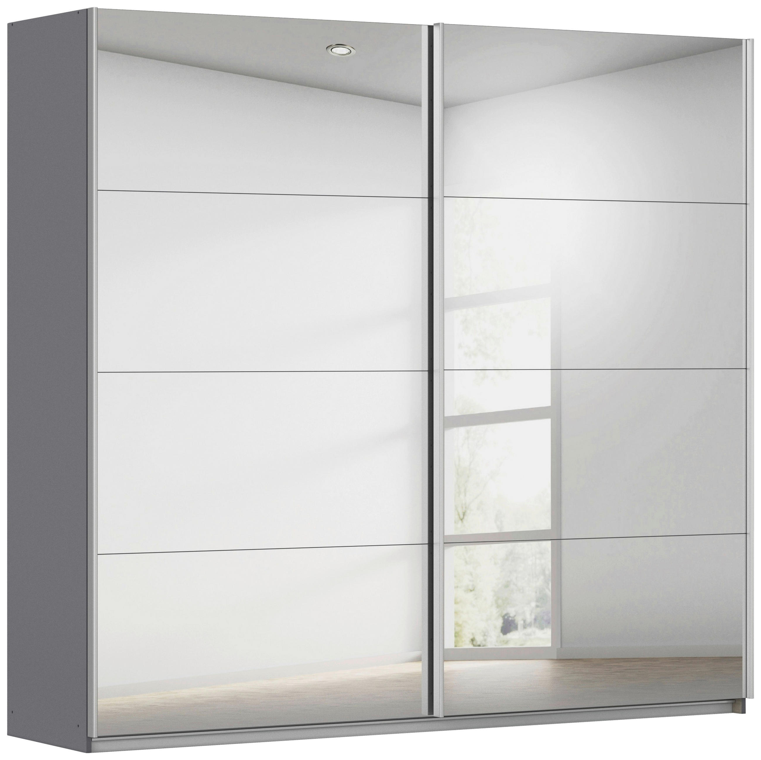 SCHWEBETÜRENSCHRANK 226/210/62 cm,  in Grau, 2 Tür(en)  - Alufarben/Grau, KONVENTIONELL, Holzwerkstoff/Kunststoff (226/210/62cm) - home24
