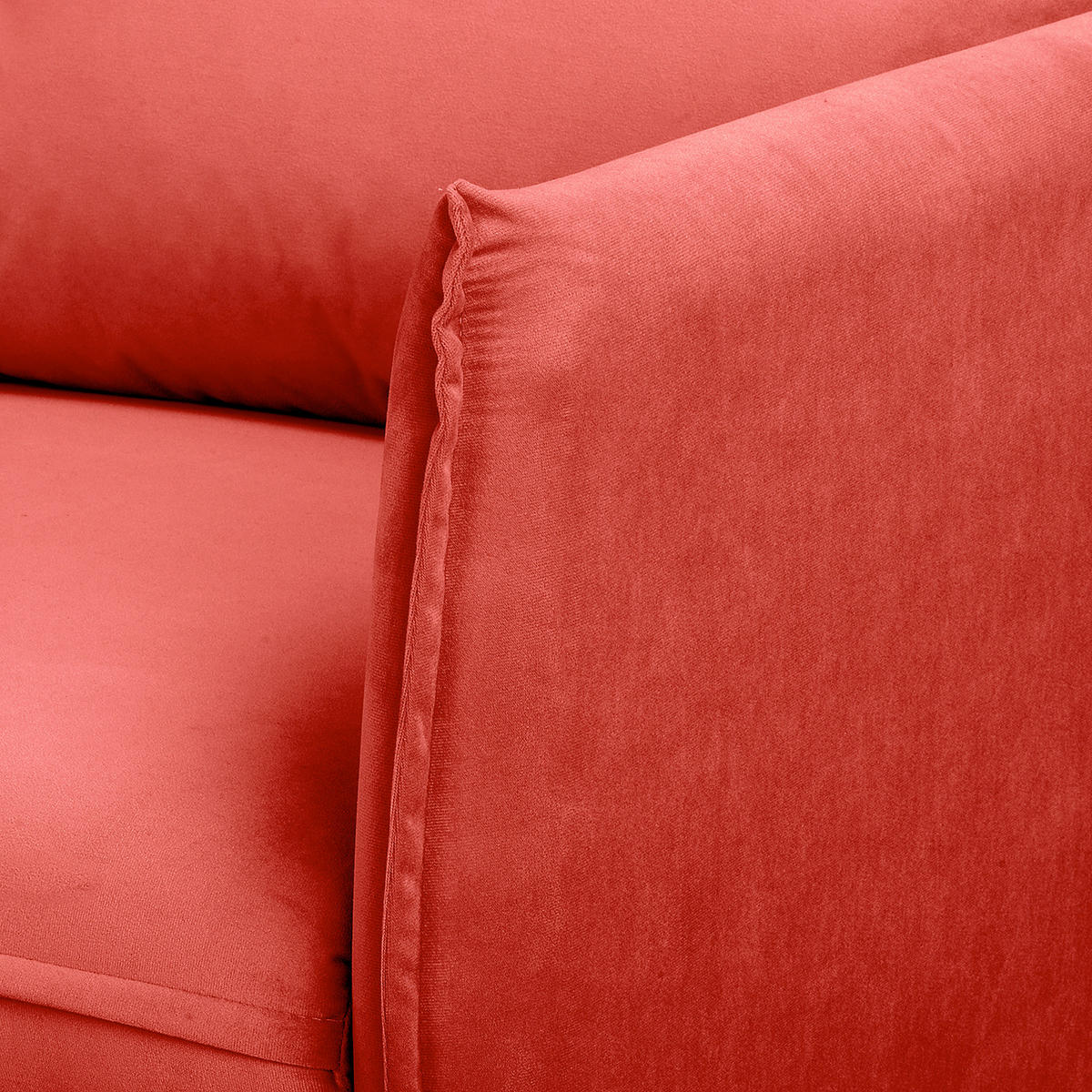 SESSEL Samt Rot  - Rot/Schwarz, Design, Holz/Textil (74/86/100cm) - P & B