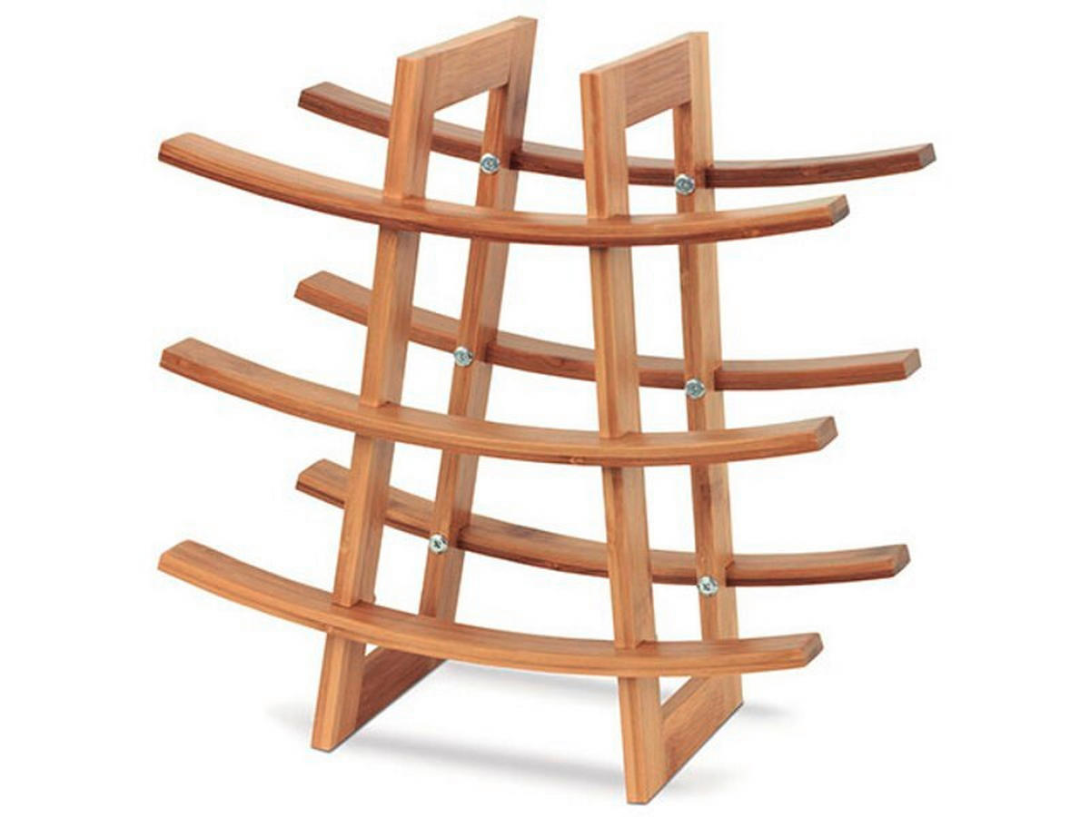 REGÁL NA VÍNO - prírodná farba, Basics, drevo (35/34/30cm)