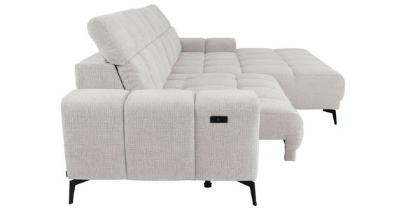 ECKSOFA inkl.Funktionen Hellgrau Chenille  - Hellgrau/Schwarz, MODERN, Textil/Metall (300/195cm) - Xora