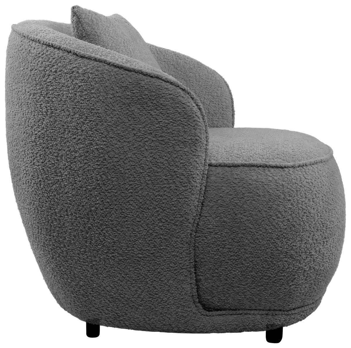 SESSEL in Bouclé Grau  - Grau, MODERN, Textil/Metall (76/83/74cm) - Livetastic