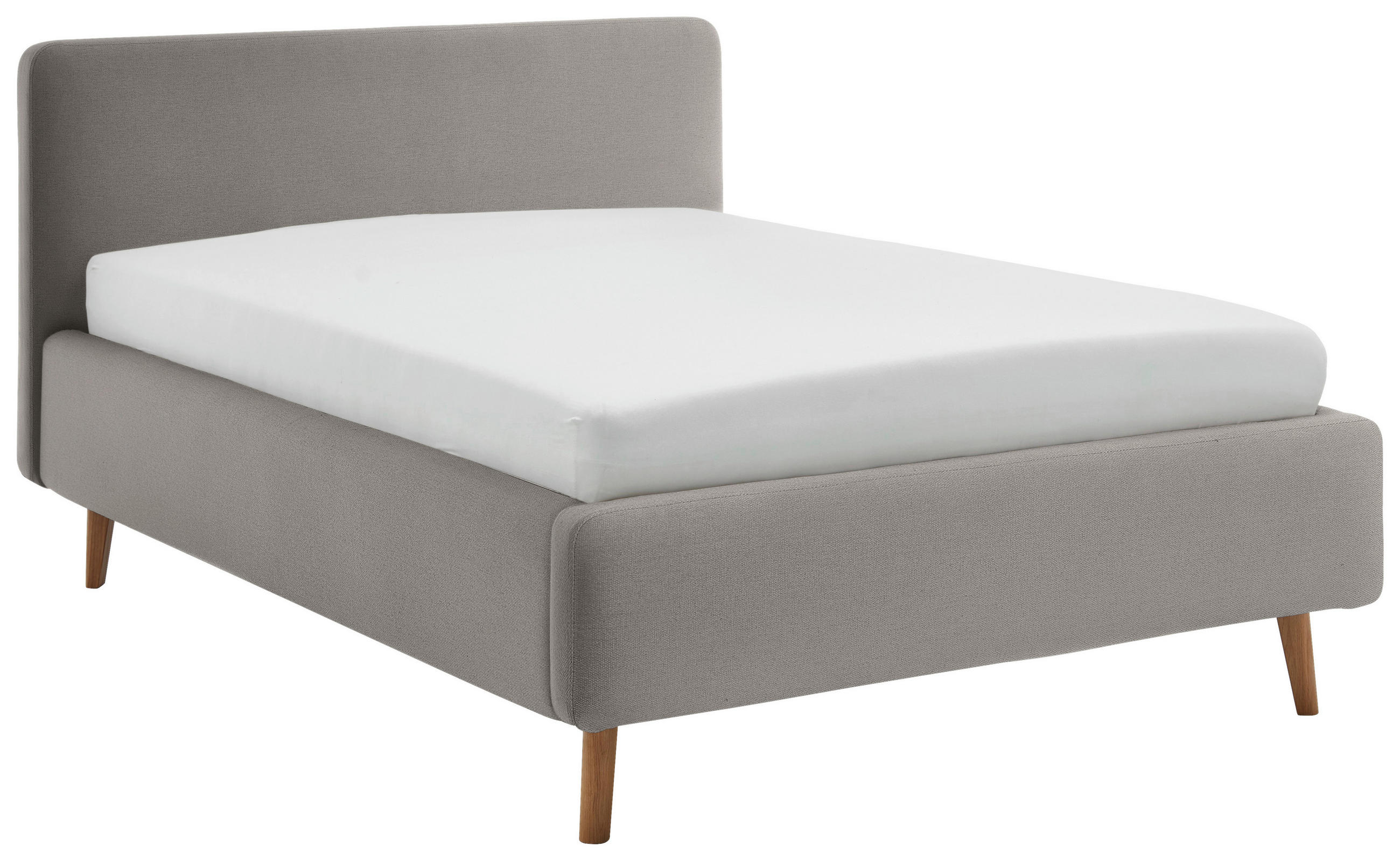POLSTERBETT 120/200 cm in Grau - Eichefarben/Grau, Design, Holz/Textil (120/200cm) - Xora