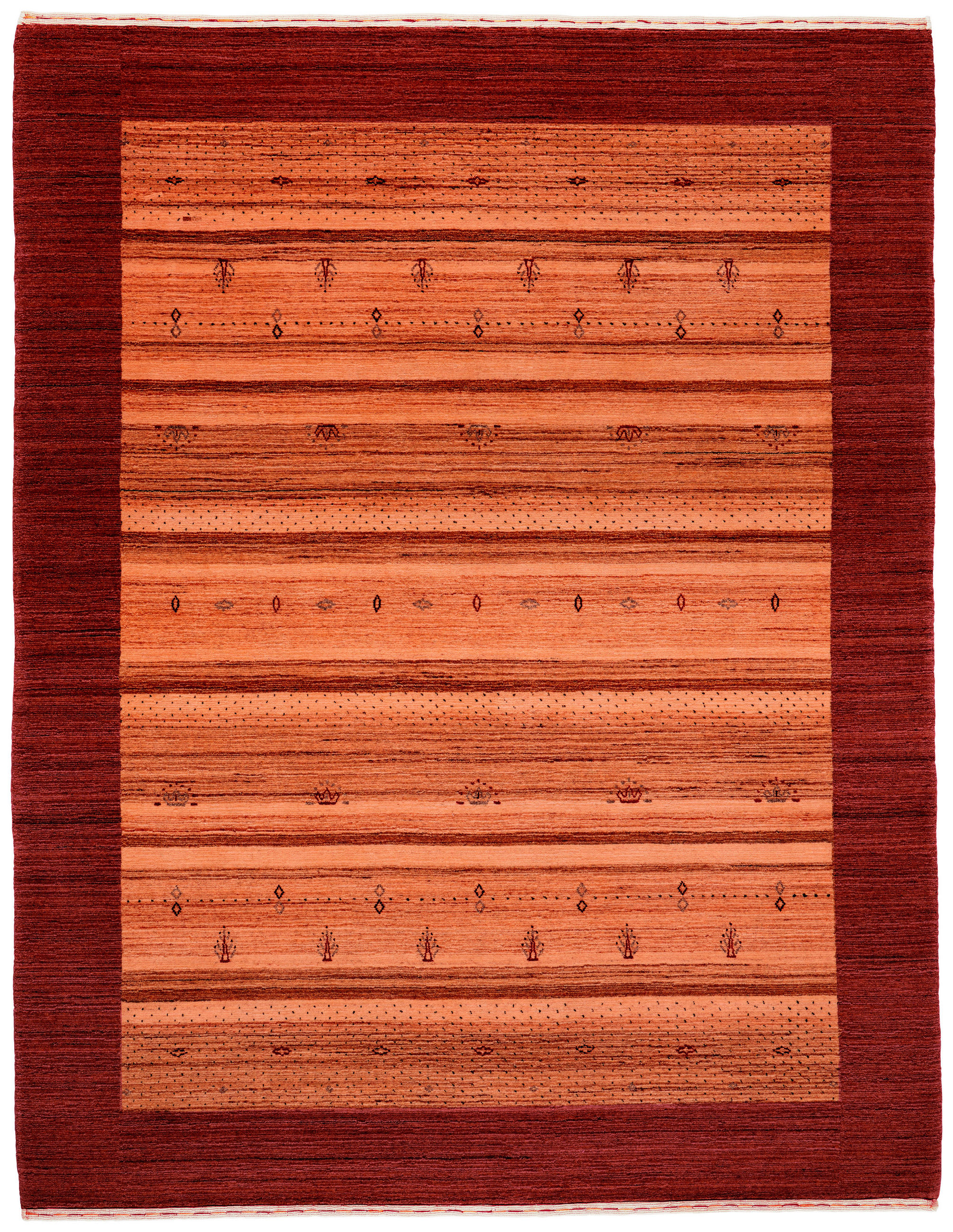 ORIENTTEPPICH  Wohnzimmer 70/140 cm Savannah Loribaf rost Rostfarben rechteckig  - Rostfarben, LIFESTYLE, Textil (70/140cm) - Cazaris