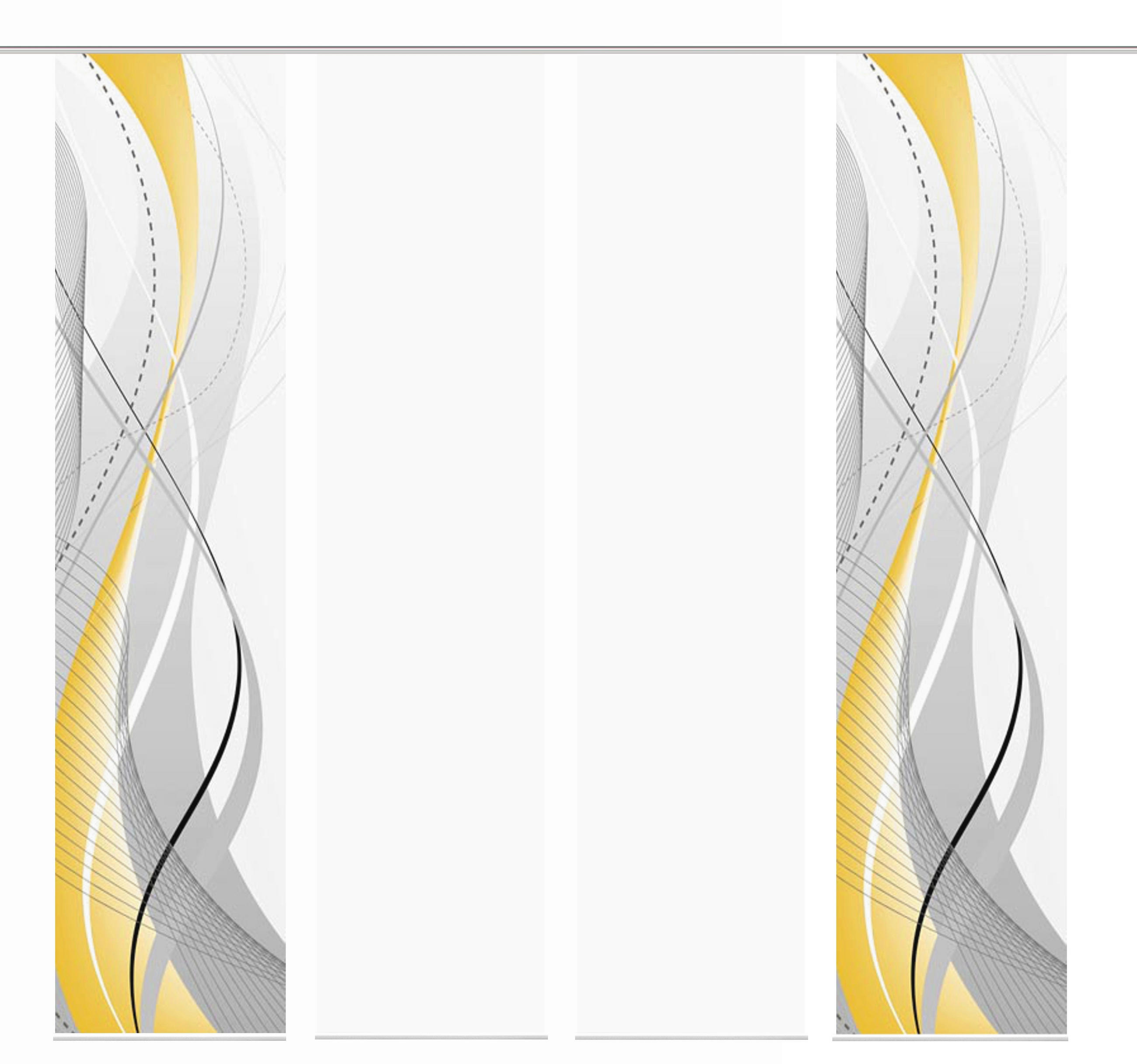 FLÄCHENVORHANG  4 Stück  halbtransparent   60/245 cm  - Gelb/Hellgelb, Design, Textil (60/245cm)